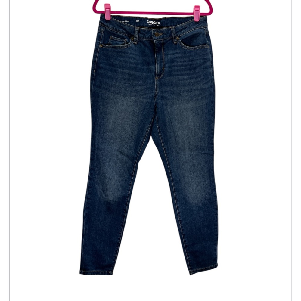 Sonoma Jeans “Goods For  Life” Curvy Skinny Blue High Rise Pants Sz 12R